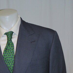 Domenico Spano x Bergdorf Goodman Blue Birdseye Double Breasted Suit 42R